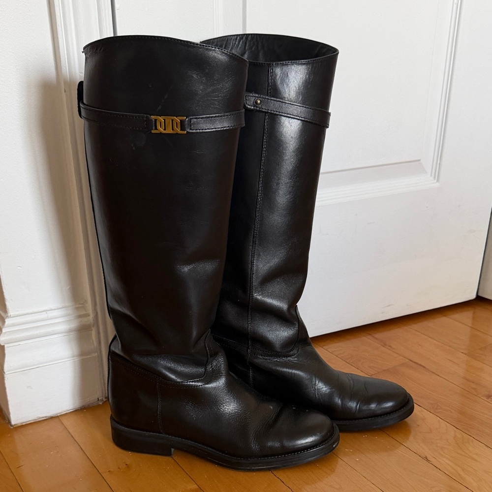 Black Leather Tall Boots